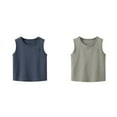 thumbnail image 1 of LUOGENLI Toddler Boys Shirts 4T Summer Toddler Boys Girls Sleeveless Solid T Shirt Vest Tops Clothes Toddler Boys Shirts 4T Boys Shirts 4T-5T 2 Pack 110, 1 of 4