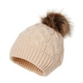 thumbnail image 1 of LUOGENLI Toddler Bucket Hats for Girls Toddler Winter Skiing Hat for Baby Girl Boy Knitted Warm Skiing Caps Pompom Kids Hat 0 24 Months Hats for Girls Trip Hats for Girls 10-12 Preppy, 1 of 4