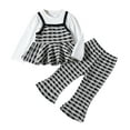 thumbnail image 1 of LUOGENLI Toddler Girl Summer Outfits 4T-5T 4th of July Toddler Girls Long Sleeve Striped Prints T Shirt Pullover Tops Bell Bottoms Pants Outfits 4th of July Outfits Girls 2T 2-3 Years, 1 of 7