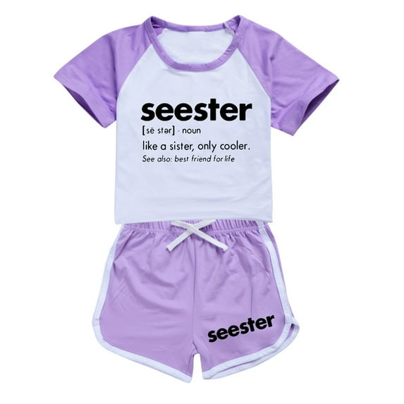 LUOGENLI Toddler Girl Summer Outfits 4T Summer Summer ChildKid Boys Girls Soft Short Sleeve Shirt Blouse Top and Shorts Casual Outfit Set 12-13 Years