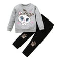 thumbnail image 1 of LUOGENLI Toddler Girl Summer Outfits 6T Summer Toddler Kids Children Baby Girls Long Sleeve Cute Cartoon Animals Tops Blouse Leopard Print Pants Trousers Outfits Set 2pcs Clothes 2-3 Years, 1 of 9