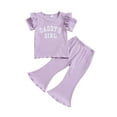 thumbnail image 1 of LUOGENLI Toddler Girls Summer Outfits 18-24 Months Toddler Girls Summer Short Sleeve Prints Tops and Pants Outfits Clothes Set for Child Clothes Girls Summer Outfits Size 14-16 Dresses 3-4 Years, 1 of 6