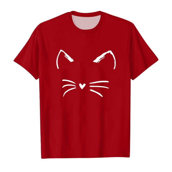 LUOGENLI Tops for Girls 12-14 White Toddler Boys Girls Prints Short Sleeve Cat Prints T Shirt Tops Clothes Girls Tops Size 6/7 Girls Tops 4T 8-9 Years