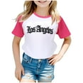 thumbnail image 1 of LUOGENLI Tops for Girls 8-9 Boys and Girls Us City Print Raglan Short Sleeve T Shirt Tops for Girls 14-16 Summer Tops for Girls 12-14 Tank 13-14 Years, 1 of 3