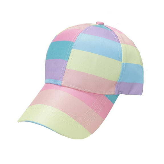 LUOGENLI Trucker Hats Women Trendy Country Men's and Women's Colorful Striped Shade Sun Hat Rainbow Base Cap Sports Cap Blank Trucker Hats Women Bulk Bucket Hats for Men Xxl