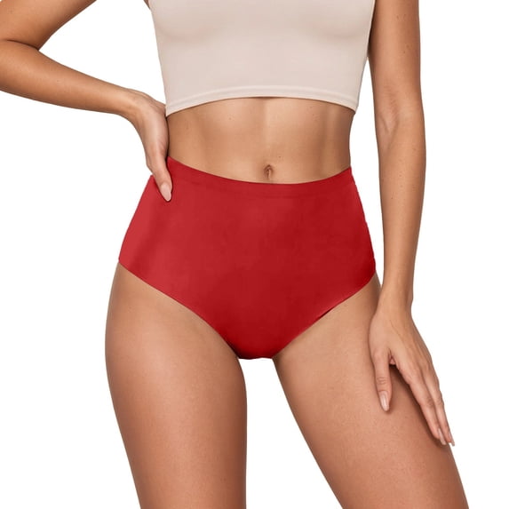 LUOGENLI Women's High‑Waist 1 Piece Seamless Ice Silk Panties, Ultra‑Thin Invisible Solid‑Color Triangle Underwear RD1 S