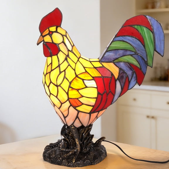 LUOLAX 13-Inch Retro Creative Rooster Table Lamp, Retro Creative Rooster Table Lamp, Rooster Shape Creative Table Lamp, Bedroom Nightstand Living Room Decorative Table Lamp