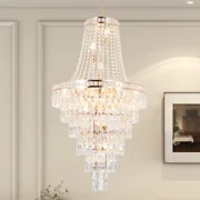 LUOLAX 15-Lights Golden Empire Crystal Chandelier Classic Lamp Ceiling Light 21 53 inch