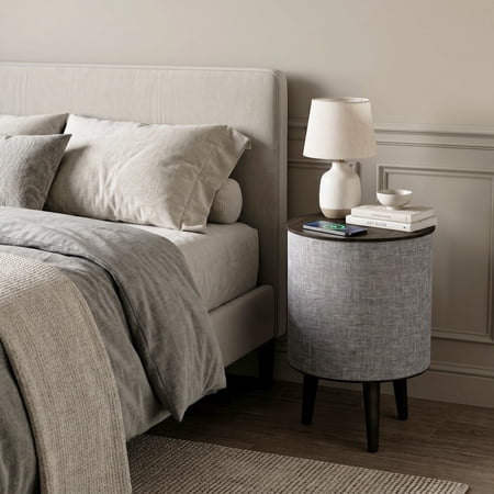 LUOLAX 16-Inch Modern Smart Side Table-B, Smart Side Table, Smart End Table with Charging Function, Bedside Living Room Small Side Table