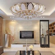 LUOLAX 23.6 Modern Gold Flush Mount Ceiling Light Luxury Crystal Pendant Lamp Fixtures