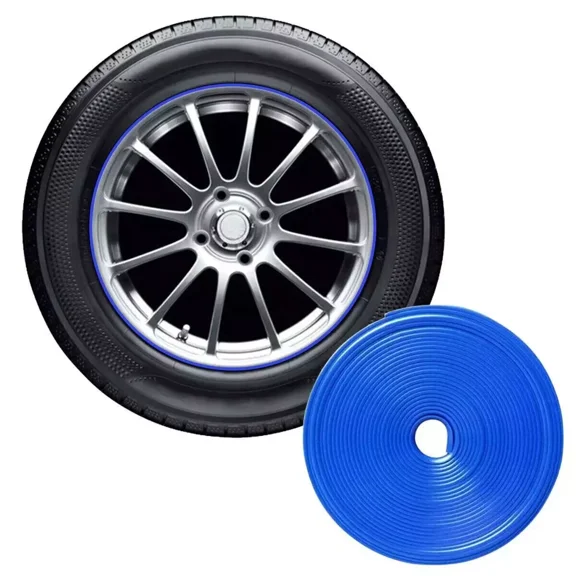 LUOLAX 26Ft Car Wheel Hub Rim Edge Protector Ring Tire Guard Sticker Line Rubber Strip