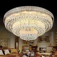 thumbnail image 1 of LUOLAX 31.5" Modern K9 Crystal Chandelier Flush Mount LED Ceiling Light Pendant Fixture, 1 of 12