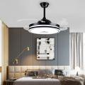LUOLAX 42 Inch Modern Colorful Ceiling Fan Light with Remote Control Bedroom Fan Light Living Room Dining Room Chandelier Ceiling Fan (Black)