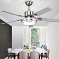 thumbnail image 1 of AFANQI Ceiling Fan Light 42'' 5 Stainless Steel Blades LED Fan Lamp w/ Remote Control, 1 of 16