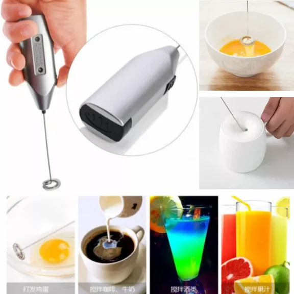 LUOLAX Electric Milk Frothers Handheld Coffee Drink Foamer Whisk Mixer Mini Egg Beater