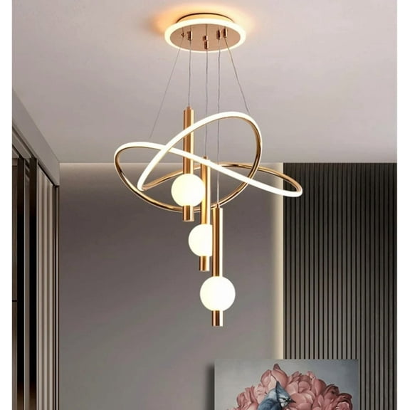 LUOLAX Modern American 3-color lighting LED chandelier spherical acrylic pendant lamp