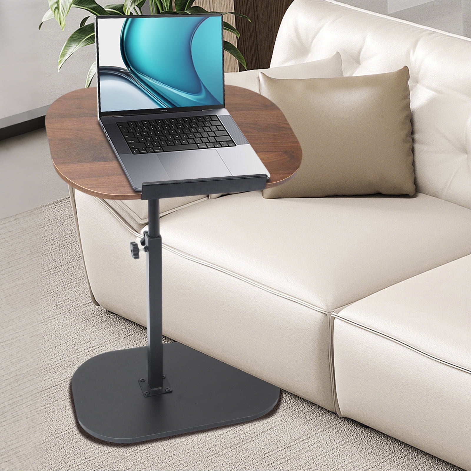 LUOLUO Adjustable Height C Shaped Side Table, 360°Swivel & Flip Desktop ...