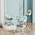 thumbnail image 1 of LUOLUO Baby HighChair for Boys and Girls 6-24 Months,Foldable Dining Chair with Wheels,Cyan, 1 of 10