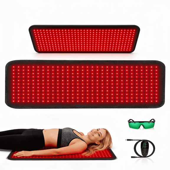 LUOLUO Red Light Therapy Pad, Infrared Light Therapy Mat with Timer,Full Body Pain Relief for Women Men.(American Standard)