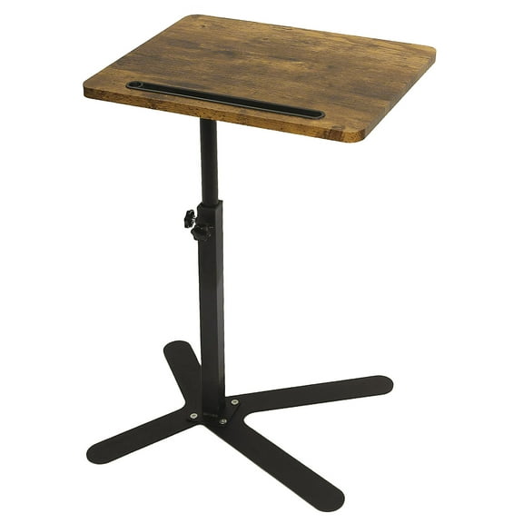 LUOLUO Wooden Tea Table for Study, Living Room, Bedroom, Bathroom, Patio, Steel Frame, 15.7 x 11.8 x 17.7 - 31.4 inchies