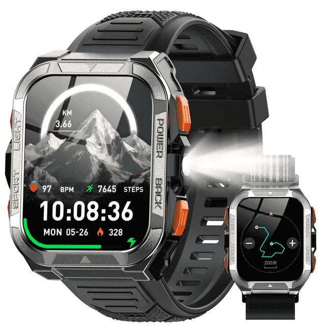 LUOMATE Smart Watch for Men with Bluetooth Calling, Rugged Military ...