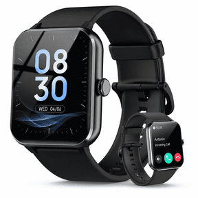 LUOMATE Smart Watch for Android iPhone, Bluetooth Calling Smartwatch for Men Women, Answer Make Calls, AI Voice Assistant, Message Reminder, HD Touch Screen, Black