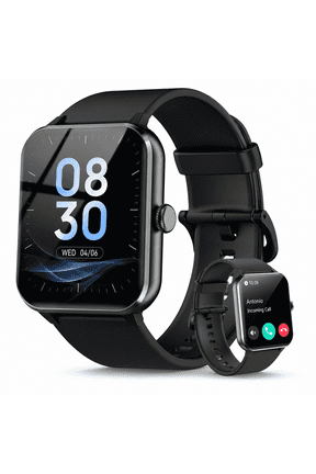 Smart Watch for Android iPhone, Bluetooth Calling Smartwatch for Men Women, Answer Make Calls, AI Voice Assistant, Message Reminder, HD Touch Screen, Black