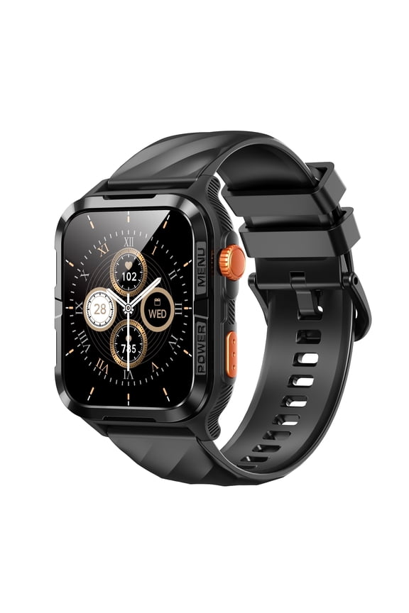 Smart Watch for Android iPhone, Bluetooth Calling Smartwatch for Men, AI-Generated Watch Faces, LED Flashlight, 600mAh Battery, GPS, Black