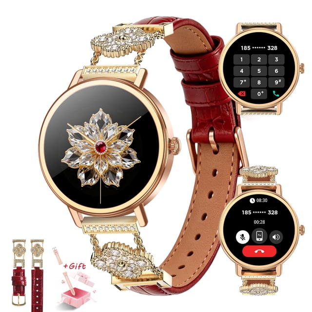 LUOMATE Smart Watch for Women with 2 Bands, Bluetooth Calling Fitness ...
