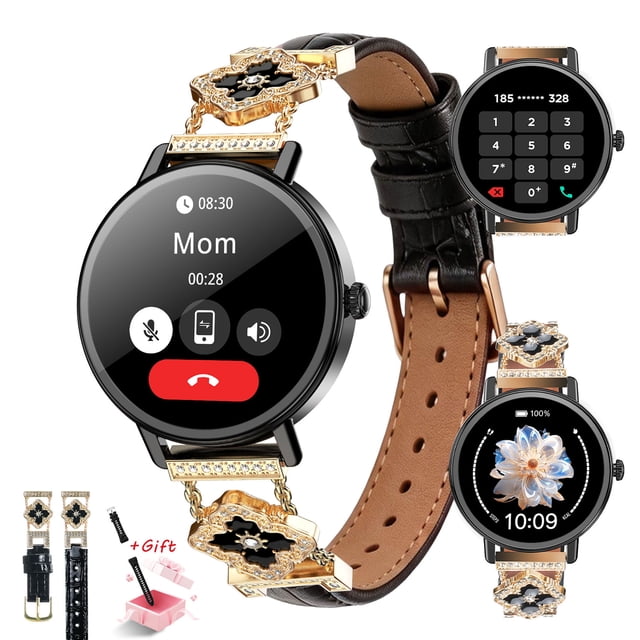 LUOMATE Smart Watch for Women with 2 Bands, Bluetooth Calling Fitness ...