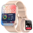 thumbnail image 1 of LUOMATE Smart Watch for Men Women, 1.85" Touch Screen with Bluetooth Calling, 100+ Sport Modes, IP69 Waterproof, Pedometer, Compatible with Android iOS (Pink), 1 of 1