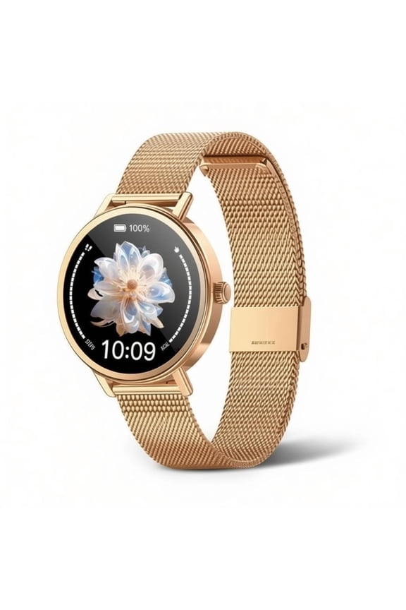 Smart Watch for Women Men, 1.85" Touchscreen with Bluetooth Calling, 100+ Sports Modes, IP68 Waterproof, Message Notifications, Includes 2 Bands, Compatible with iPhone & Android (Gold)