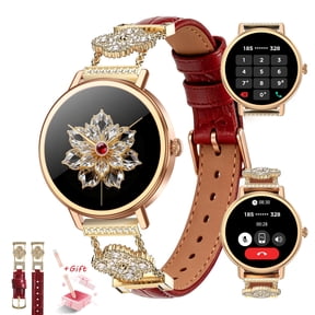 LUOMATE Smart Watch for Women with 2 Bands, Bluetooth Calling Fitness Tracker for Android iPhone, 1.26" HD Round Screen, Message Alerts, 100+ Sports Modes