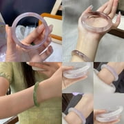 LUOPLNG Elegant and Exquisite Thick Glass Round Strip Bracelet - Unique Ancient Hanfu Design for Quality-seeking Enthusiasts - Ideal Choice for Jewelry Fans Seeking Timeless Beauty and Su