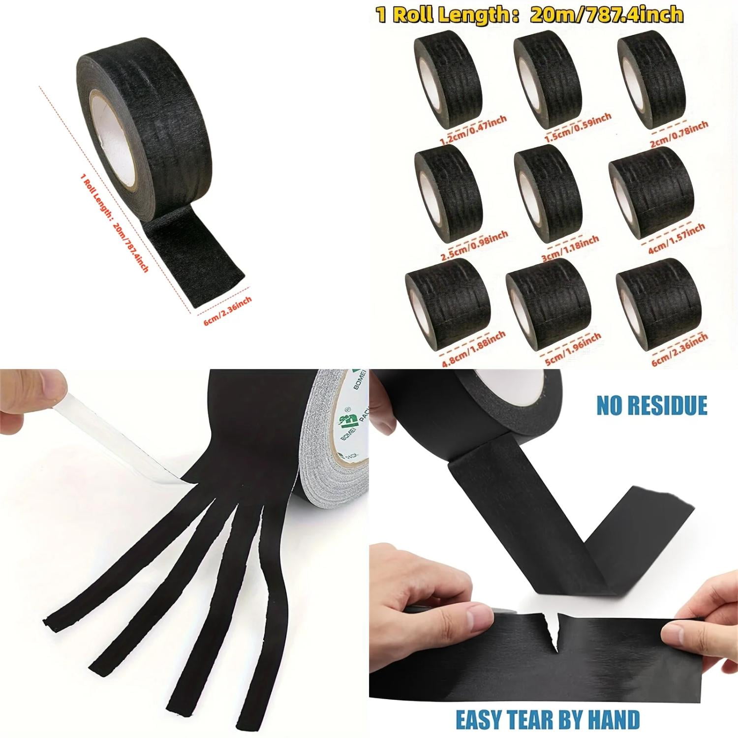 LUOPLNG Secure Black MultiSurface Painting Tape for Easy Removal Ideal for Wall Crafts Art