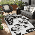 thumbnail image 1 of LUOVEN 4x6 Reversible Outdoor Waterproof Rug Plastic Straw Patio Mat for Backyard, Deck, RV, Camping, Porch, Black & White, 1 of 8