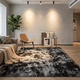 thumbnail image 1 of LUOVEN 8*10 Soft Fluffy Shaggy Area Rug, Indoor Plush Carpet for Living Room Bedroom Nursery, Tie-Dye Dark Gray, 1 of 8