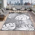 thumbnail image 1 of LUOVEN Waterproof Reversible Outdoor Rug 6x9 Plastic Straw Patio Rug for Deck, RV, Camping, Garden, Backyard, Porch, Gray & White, 1 of 8