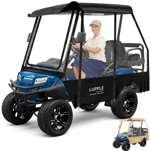 LUPPLE 4 Passenger Golf Cart Enclosure for Club Car Precedent, Short Roof 59" Rain Cover 600D