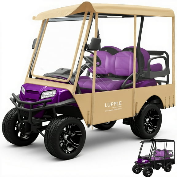 LUPPLE Club Car Precedent Golf Cart Enclosure 4 Passenger Extended Roof Rain Cover 600D