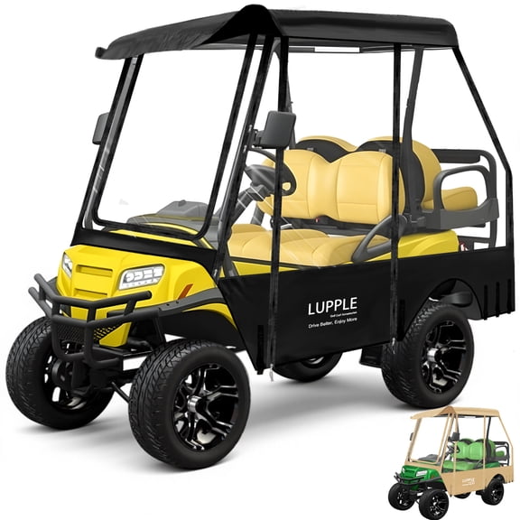 LUPPLE Golf Cart Enclosure 4 Passenger for Club Car Precedent, Short Roof 59" Rain Cover 600D