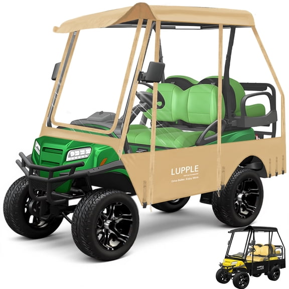LUPPLE Golf Cart Enclosure 4 Passenger for Club Car Precedent, Short Roof 59" Rain Cover 600D