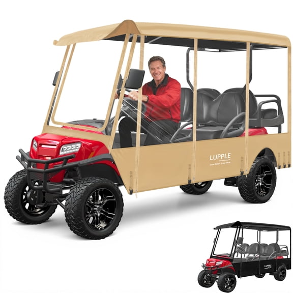 LUPPLE Golf Cart Enclosure fit for Club Car 6 Passenger 122.05in Extended Roof