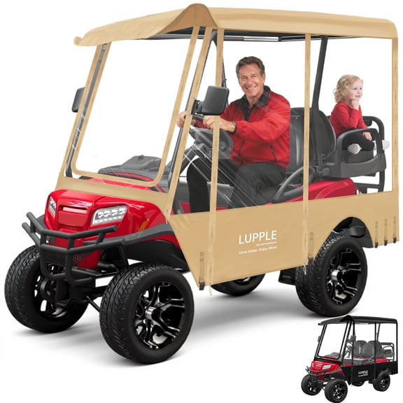 LUPPLE Universal Golf Cart Enclosure 4 Passenger Extended Roof Rain Cover for EZGO Yamaha Club Car