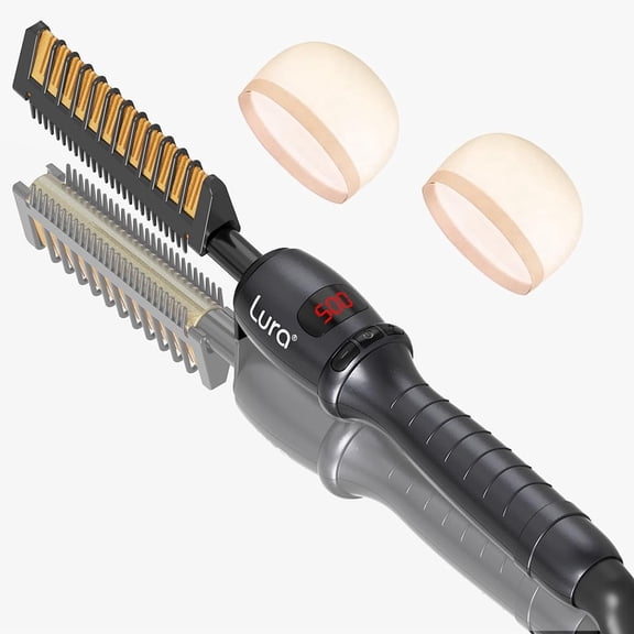 LURA 180-500°F Hot Comb for Wigs,Electric Hot Comb for Black Women Hair,Pressing Combs for Synthetic Wigs