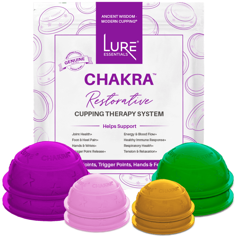 LURE Essentials Chakra Cupping Therapy Set for Myofascial, Trigger