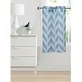 thumbnail image 1 of LUSCH DÉCOR 1PC C37 VALANCE CURTAIN SEMI SHEER CHEVRON ZIG ZAG GROMMET PANEL TEAL /WHITE SEE THRU WINDOW PANEL KITCHEN, BATHROOM, RESTAURANT SIZE 28" WIDE X 34" LENGTH, 1 of 1