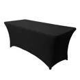 thumbnail image 1 of LUSHVIDA 4ft Stretch Spandex Table Cover- Rectangular Fitted Stretchable Wrinkle Resistant Elastic Tablecloth for Party, Wedding, Banquet, Black, 1 Pack, 1 of 6