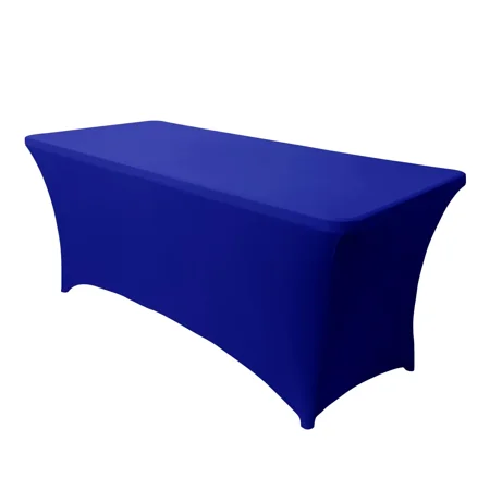 LUSHVIDA 6ft Stretch Spandex Table Cover- Rectangular Fitted Stretchable Wrinkle Resistant Elastic Tablecloth for Party, Wedding, Banquet, Royal, 1 Pack