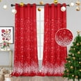 LUSHVIDA Christmas Curtains Red and White Snowflake Curtains Room